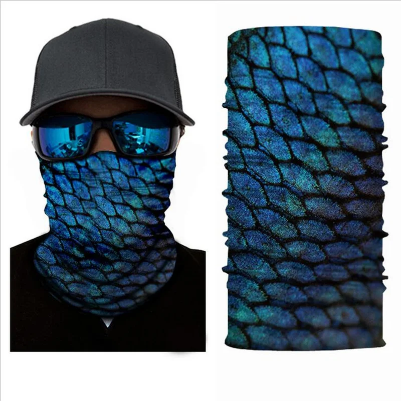 Бандана в виде рыбьей чешуи с 3D рисунком защитный головной убор летний походный