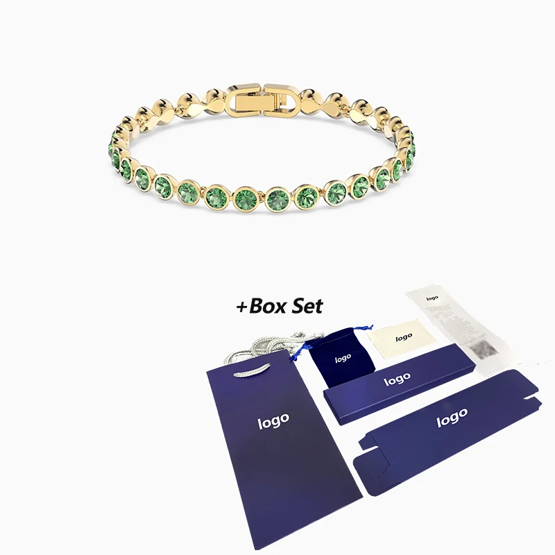Fashion Jewelry SWA New TENNIS Bracelet Gold Charming Green Round Decoration Female Trend All-match Romantic Jewelry Gift
Fashion Jewelry SWA New TENNIS Bracelet Gold Charming Green Round Decoration Female Trend All-match Romantic Jewelry Gift