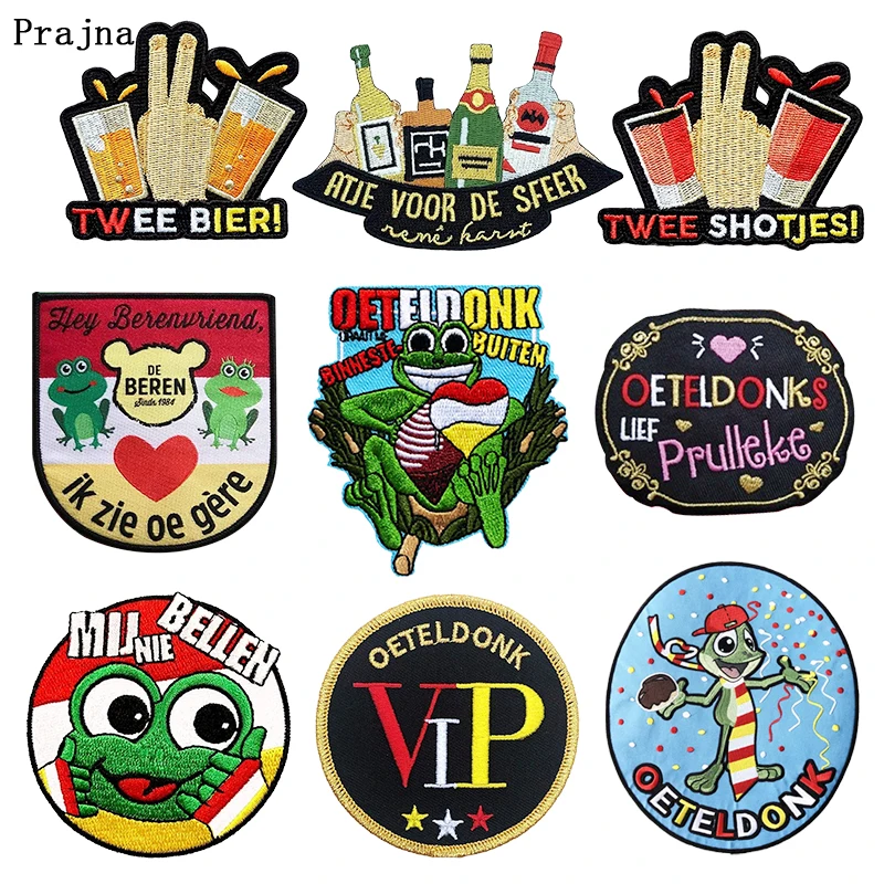 Prajna Oeteldonk Emblem Frog Carnival for Netherland Patches for Clothes Embroidered Patch for Clothing Apparel Stickers Decor
Prajna Oeteldonk Emblem Frog Carnival for Netherland Patches for Clothes Embroidered Patch for Clothing Apparel Stickers Decor