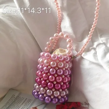 Summer 2020 New Korea Silver Handmade Pearl Bag Mini Bucket Bag Beaded Hand Bag Color Pearl Bucket Bag Women Handbags
Summer 2020 New Korea Silver Handmade Pearl Bag Mini Bucket Bag Beaded Hand Bag Color Pearl Bucket Bag Women Handbags