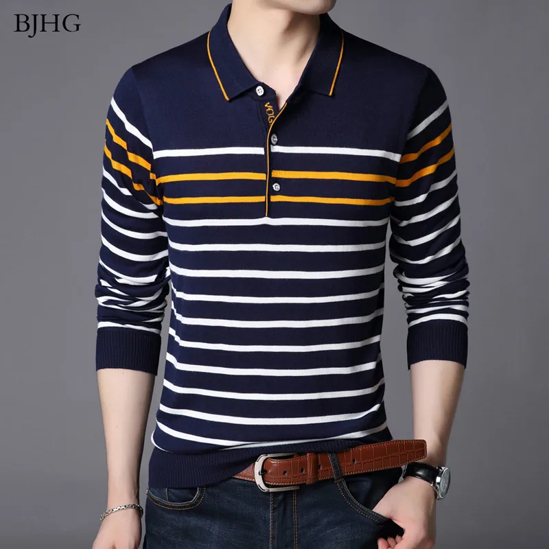 BJHG Men Polo Shirt Long Sleeve Striped Polos Slim Fit Male Shirt Camisas Cotton Tees Tops
BJHG Men Polo Shirt Long Sleeve Striped Polos Slim Fit Male Shirt Camisas Cotton Tees Tops