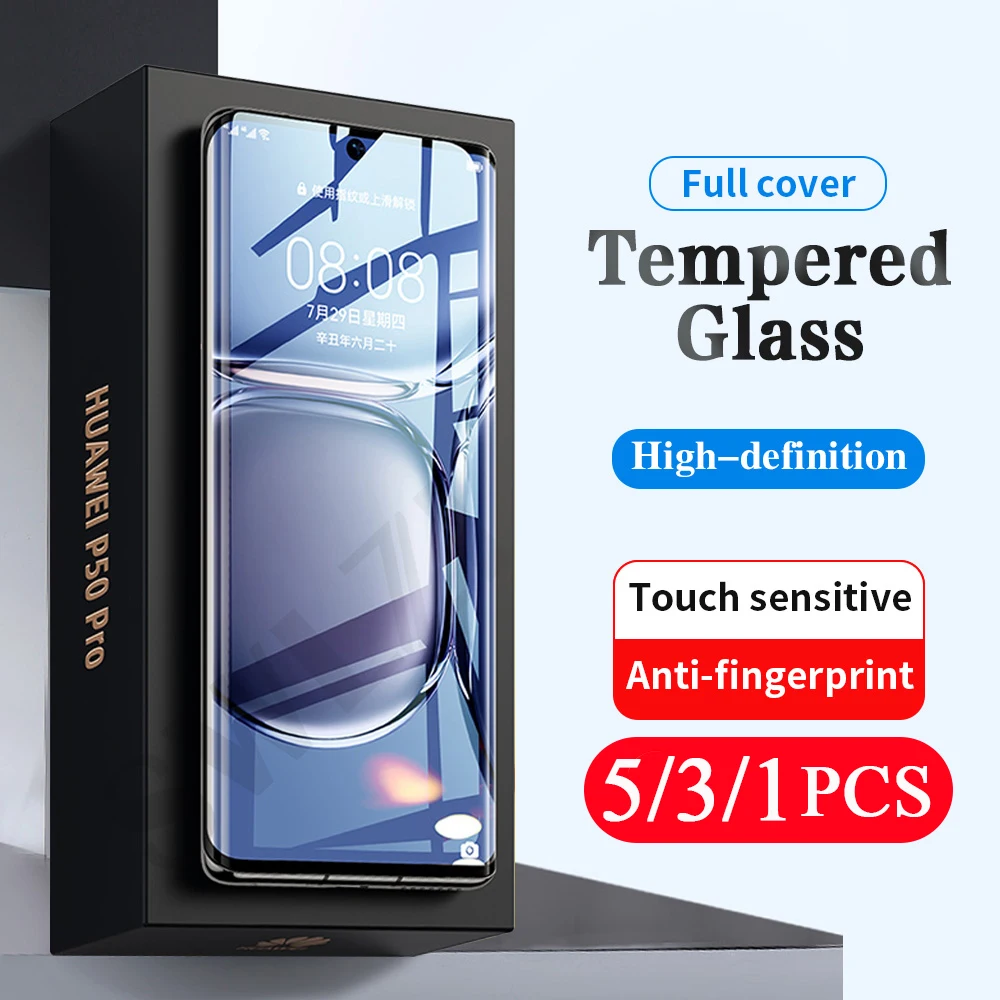 Фото 5/3/1 шт. 9H для Huawei P50 pro закаленное стекло P40 P30 P20 plus P10 P9 lite E Защитная пленка экрана