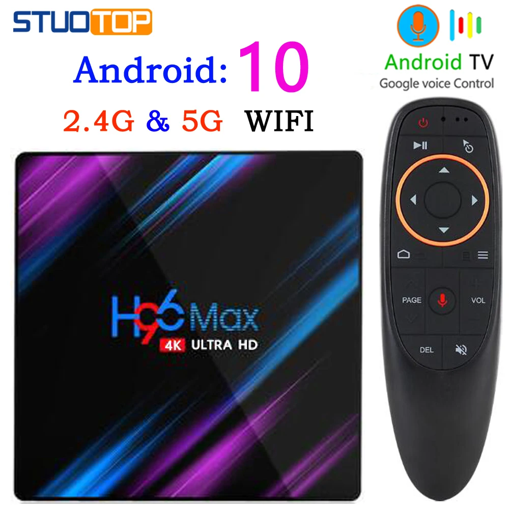 H96 max Smart Tv Box Android 10 0 4g 32g 64g Мини ТВ приставка 4K 3D 2gb 16gb четырехъядерный