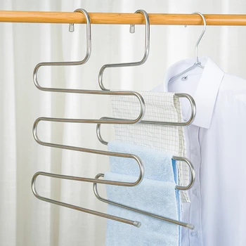 Multi-Functional S-Type Trouser Rack Stainless Steel Multi-Layer Trouser Rack Traceless Adult Trouser Hanger Home Storage Tools
Multi-Functional S-Type Trouser Rack Stainless Steel Multi-Layer Trouser Rack Traceless Adult Trouser Hanger Home Storage Tools