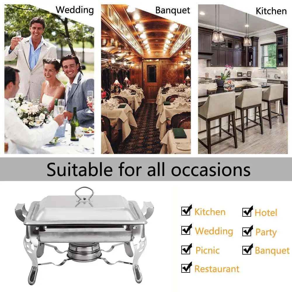 1/2/4x 6L Chafing Dish Buffet Stoves Caterer Food Warmer Tray Dinner Serving Stainless Steel Simple Removal Buffet Stove
1/2/4x 6L Chafing Dish Buffet Stoves Caterer Food Warmer Tray Dinner Serving Stainless Steel Simple Removal Buffet Stove