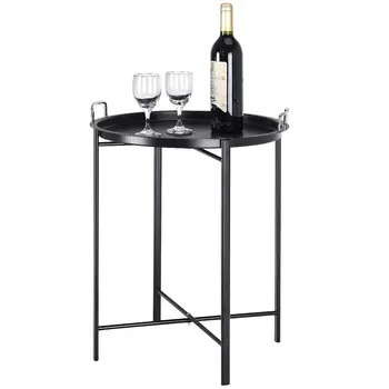 Costway Metal Tray Table Round End Table Sofa SideTable Living Room Bedroom Black
Costway Metal Tray Table Round End Table Sofa SideTable Living Room Bedroom Black