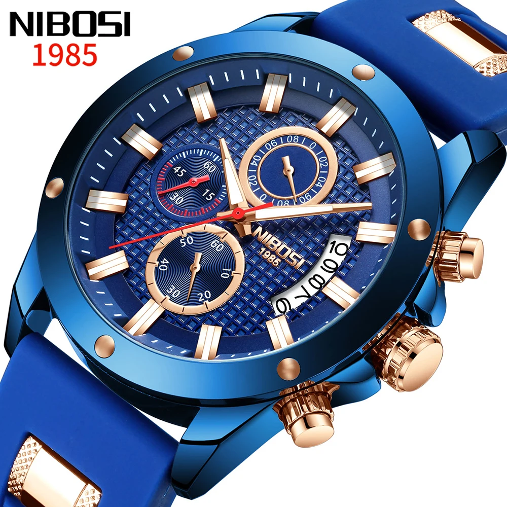 Фото NIBOSI Sport Men Watch Silicone Fashion Chronograph Quartz Men's Top Brand Luxury Waterproof Clock Relogio Masculino | Наручные часы