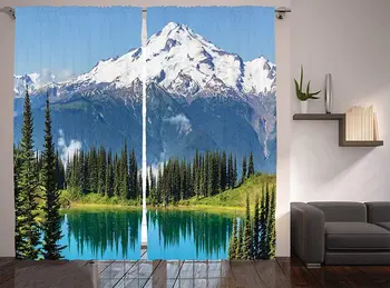 Landscape Curtains Lake and Snowy Glacier Peak in Washington USA Tall Pine Tree Forest Living Room Bedroom Window Drapes White
Landscape Curtains Lake and Snowy Glacier Peak in Washington USA Tall Pine Tree Forest Living Room Bedroom Window Drapes White