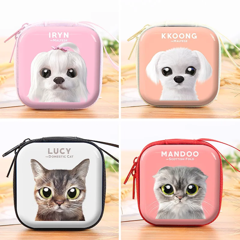 Фото Мини-кошелек с 3D принтом кошек и собак 4 цвета Детский кошелек для девочек футляр