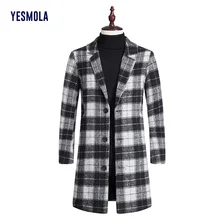 YESMOLA Autumn Winter Plaid Mens Wool Coat Long Sleeve Woolen Jackets Single Breasted Streetwear Fashion Long Trench Outerwear 
YESMOLA Autumn Winter Plaid Mens Wool Coat Long Sleeve Woolen Jackets Single Breasted Streetwear Fashion Long Trench Outerwear