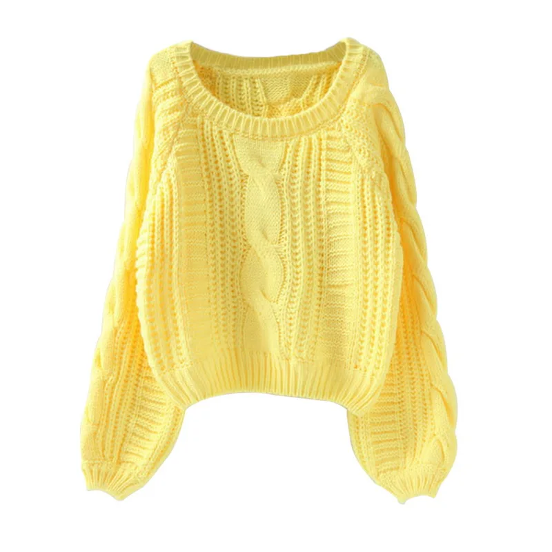 Women Pull O Neck Sweaters 2019 New Yellow Jumpers Candy Color Harajuku Chic Short Sweater Twisted Pull Girl One Size
Women Pull O Neck Sweaters 2019 New Yellow Jumpers Candy Color Harajuku Chic Short Sweater Twisted Pull Girl One Size