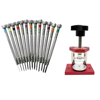 1Pcs Watch Case Press Medium Heavy Duty Watch Case Pressing Tool with 12 Nylon Dies for Watch Repair & 13Pcs 0.6Mm-2.0Mm Watchma 
1Pcs Watch Case Press Medium Heavy Duty Watch Case Pressing Tool with 12 Nylon Dies for Watch Repair & 13Pcs 0.6Mm-2.0Mm Watchma