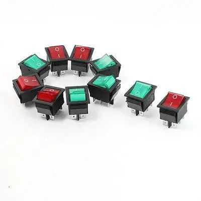 10 Pcs Red Green Illuminated Lamp On/Off Boat Rocker Switch AC 10A 250V/20A 125V
10 Pcs Red Green Illuminated Lamp On/Off Boat Rocker Switch AC 10A 250V/20A 125V