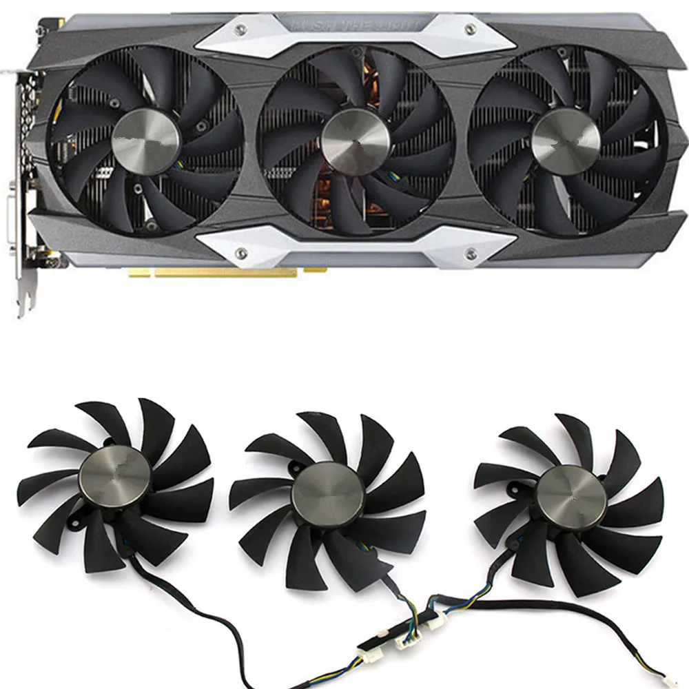 Фото Graphics Card Cooler 4Pin Video Cooling Fan for ZOTAC GTX1080Ti AMP! EXTREME 11G Repair Accessories Parts | Электроника