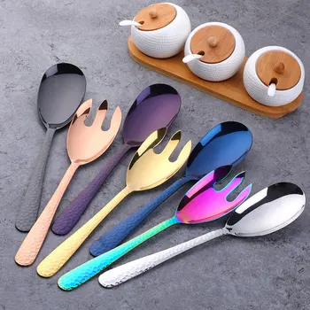 Stainless Steel Spoon Set Long Handle Soup Spoon Large Salad Serving Spoon Fork Dinning Server Cutlery Steel Kitchen Utensils
Stainless Steel Spoon Set Long Handle Soup Spoon Large Salad Serving Spoon Fork Dinning Server Cutlery Steel Kitchen Utensils