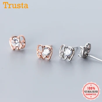 Trusta Elephant Stud Earrings 100% 925 Solid Real Sterling Silver Jewelry Fashion CZ Stone Cute Earring For Teens Girl DS1707
Trusta Elephant Stud Earrings 100% 925 Solid Real Sterling Silver Jewelry Fashion CZ Stone Cute Earring For Teens Girl DS1707