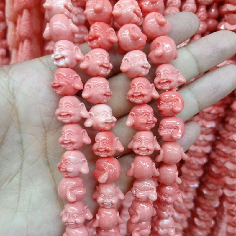 20pcs 14x12mm Pink Smiling Buddha Artificial Coral Beads DIY Loose Spacer Laughing Buddha Bead For Jewelry Making Bracelet
20pcs 14x12mm Pink Smiling Buddha Artificial Coral Beads DIY Loose Spacer Laughing Buddha Bead For Jewelry Making Bracelet