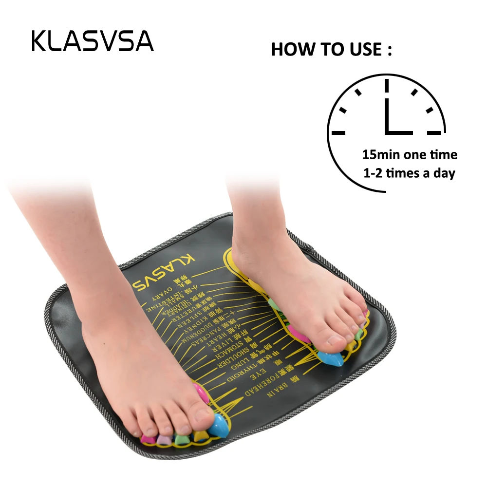 KLASVSA рефлексологический каменный коврик для ног облегчающий боль массажер