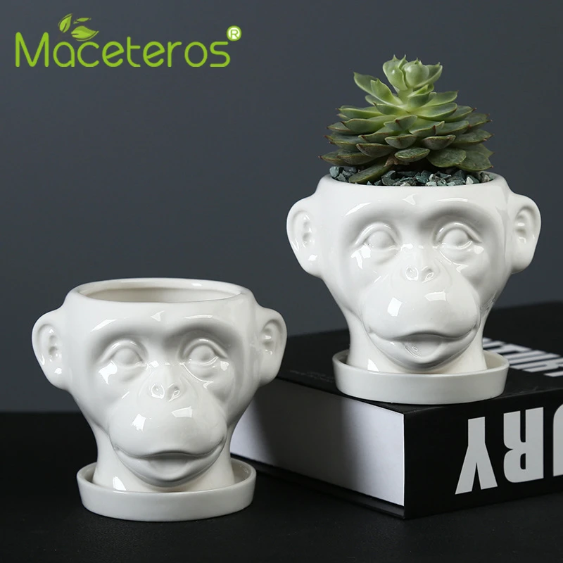 Cartoon Monkey Ceramic Flower Pot Animal Succulents Flower Pot Mini Bonsai Containers Home Garden Desktop Decoration With Tray
Cartoon Monkey Ceramic Flower Pot Animal Succulents Flower Pot Mini Bonsai Containers Home Garden Desktop Decoration With Tray