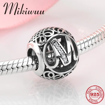 925 Sterling Silver Hollow out Letter M Crystal Clear CZ fine diy bead Jewelry making Fit Original Mikiwuu Charms Bracelets 
925 Sterling Silver Hollow out Letter M Crystal Clear CZ fine diy bead Jewelry making Fit Original Mikiwuu Charms Bracelets