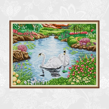Swan lake Cross Stitch kits Embroidery Set, Handmade Crafts Home Decor, Count Print on Canvas Cross-stitch 14CT 11CT Needlework 
Swan lake Cross Stitch kits Embroidery Set, Handmade Crafts Home Decor, Count Print on Canvas Cross-stitch 14CT 11CT Needlework