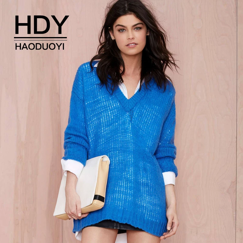 HDY Haoduoyi Women Sexy Solid Loose Plus Size Long Sleeve Deep V-neck Casual Soft Super Comfy Hollow Pullover Sweater
HDY Haoduoyi Women Sexy Solid Loose Plus Size Long Sleeve Deep V-neck Casual Soft Super Comfy Hollow Pullover Sweater