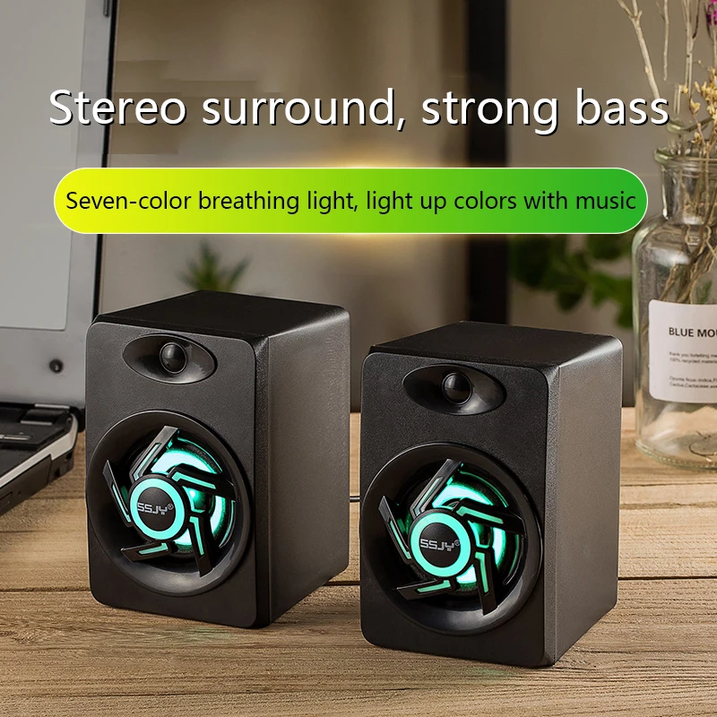 Computer audio home mini speaker notebook desktop mobile phone colorful lights dimming subwoofer
Computer audio home mini speaker notebook desktop mobile phone colorful lights dimming subwoofer