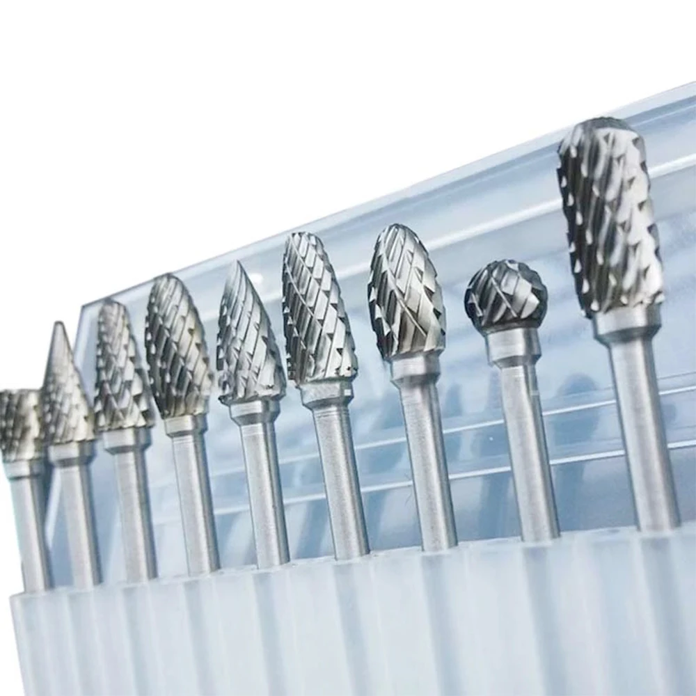 10 Pcs/set 6mm-12mm Tungsten Carbide Burr Bit CNC Engraving 1/4" Cutter Files Hot Sale Bit tool fitting
10 Pcs/set 6mm-12mm Tungsten Carbide Burr Bit CNC Engraving 1/4" Cutter Files Hot Sale Bit tool fitting
