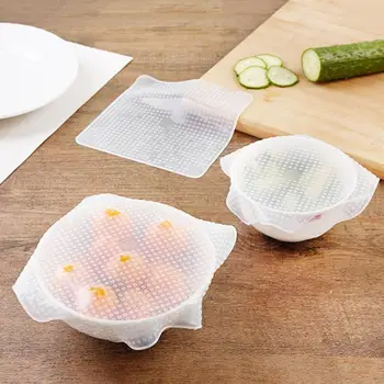 4pcs/set Reusable Silicone Wraps Lid Kitchen Seal Cover Stretch Cling Film Fresh Food Keep Tools
4pcs/set Reusable Silicone Wraps Lid Kitchen Seal Cover Stretch Cling Film Fresh Food Keep Tools