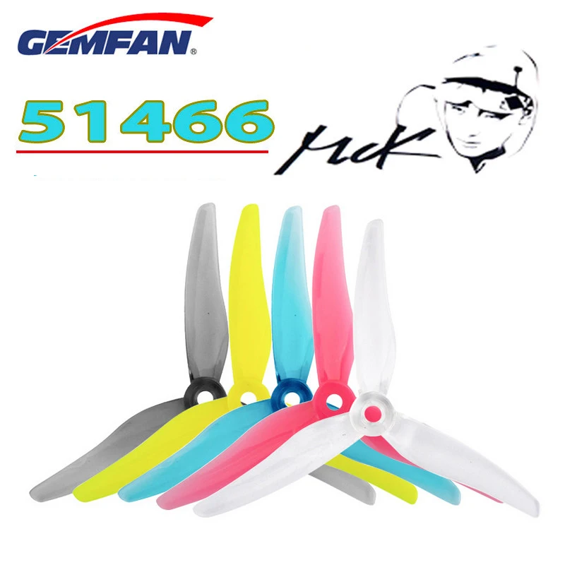 12 пар 24 шт. Gemfan 51466 Hurricane 5 дюймов прочный 3 лопастной пропеллер поддержка POPO для RC