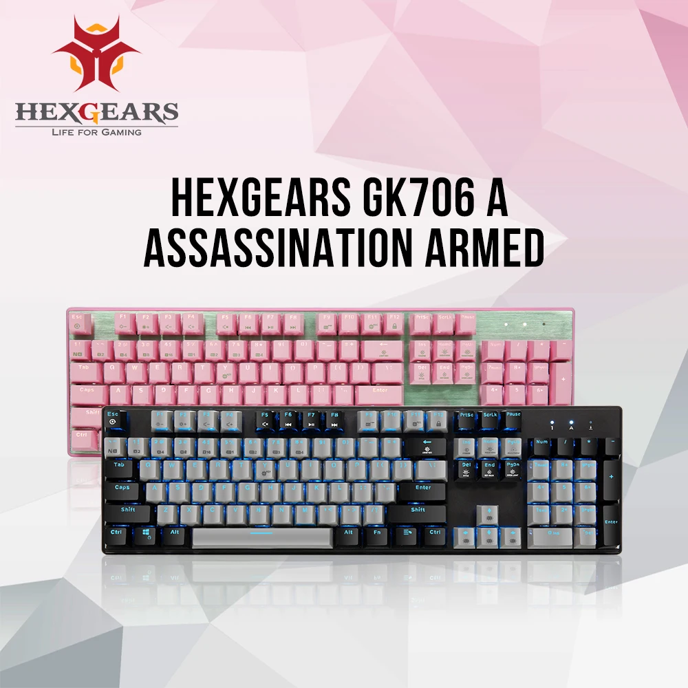 Hexgeards GK706 Механическая игровая клавиатура kailh MX Синий переключатель 104 ключ