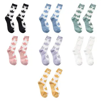 Korean Female Girls Transparent Glass Fiber Crew Socks Sweet Macaron Candy Color Floral Jacquard Cotton Bottom Summer Mid Tube H
Korean Female Girls Transparent Glass Fiber Crew Socks Sweet Macaron Candy Color Floral Jacquard Cotton Bottom Summer Mid Tube H