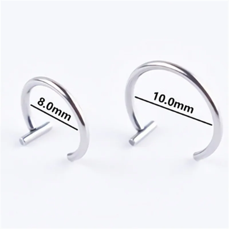 Faux Piercing en titane pour femmes, anneaux de lèvres et de nez unisexes, bijoux de Piercing pour Septum médical 2