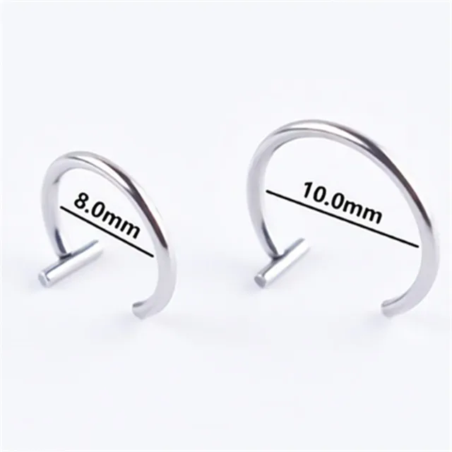 Faux Piercing en titane pour femmes, anneaux de lèvres et de nez unisexes, bijoux de Piercing pour Septum médical 2