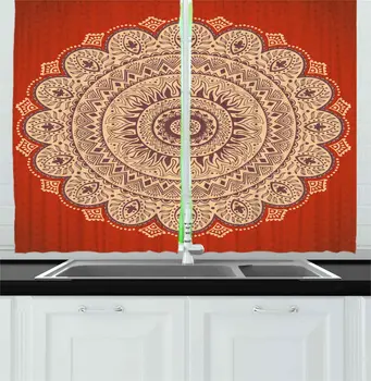 Orange Tan Mandala Kitchen Curtains Vintage Ornate Hypnotic Shape Floral Psychic Life Order Effects for Kitchen Cafe Decor
Orange Tan Mandala Kitchen Curtains Vintage Ornate Hypnotic Shape Floral Psychic Life Order Effects for Kitchen Cafe Decor