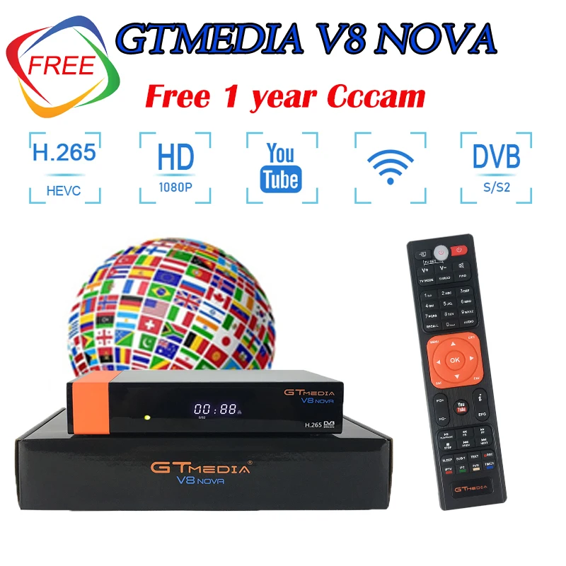 Original DVB-S2 GTMEDIA V8 NOVA Full HD Smart Satellite TV Decoder Support for Network Sharing Youtube free 1 year cccamTV Box
Original DVB-S2 GTMEDIA V8 NOVA Full HD Smart Satellite TV Decoder Support for Network Sharing Youtube free 1 year cccamTV Box