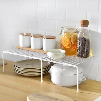 Adjustable Kitchen Storage Rack Metal Cupboard Storage Shelf Non-Skid Spice Rack Single Layer Kitchenware Organizer Saving Space 
Adjustable Kitchen Storage Rack Metal Cupboard Storage Shelf Non-Skid Spice Rack Single Layer Kitchenware Organizer Saving Space