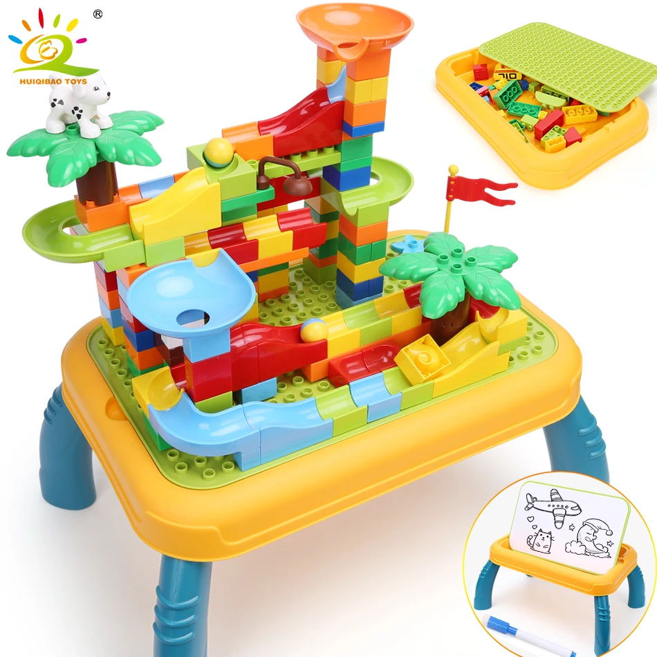 HUIQIBAO Big Size Building Blocks Multifunctional Desk Duploed Bricks Study Learning Table Drawing Painting Board Toys Children 
HUIQIBAO Big Size Building Blocks Multifunctional Desk Duploed Bricks Study Learning Table Drawing Painting Board Toys Children