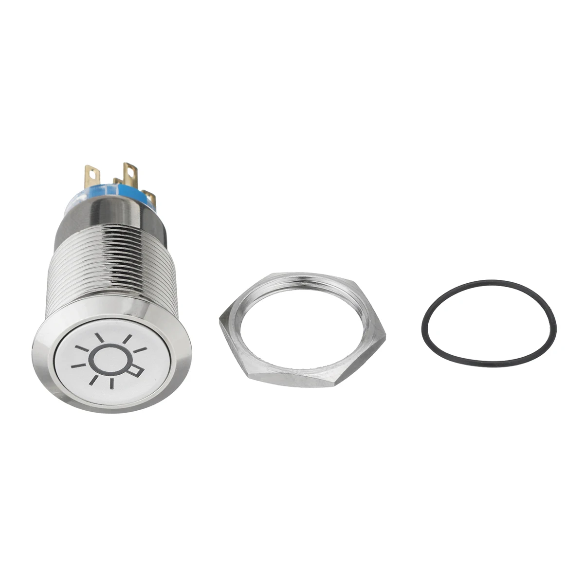 19mm 12V LED IP65 Push Button On Off Dome Light Switch 19mm 12V LED IP65 Push Button On Off Dome Light Switch
