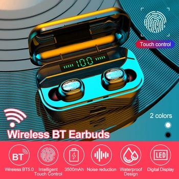 TWS Ture Wireless Bluetooth 5.0 Earphones LED Digital Display Touch Control Hifi 9D Stereo Earbuds With 3500mAh Charging Box
TWS Ture Wireless Bluetooth 5.0 Earphones LED Digital Display Touch Control Hifi 9D Stereo Earbuds With 3500mAh Charging Box