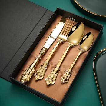 Stainless Steel Knife and Fork Spoon European Retro Relief Court Series Western Steak Knife and Fork Spoon Hotel Tableware Set
Stainless Steel Knife and Fork Spoon European Retro Relief Court Series Western Steak Knife and Fork Spoon Hotel Tableware Set