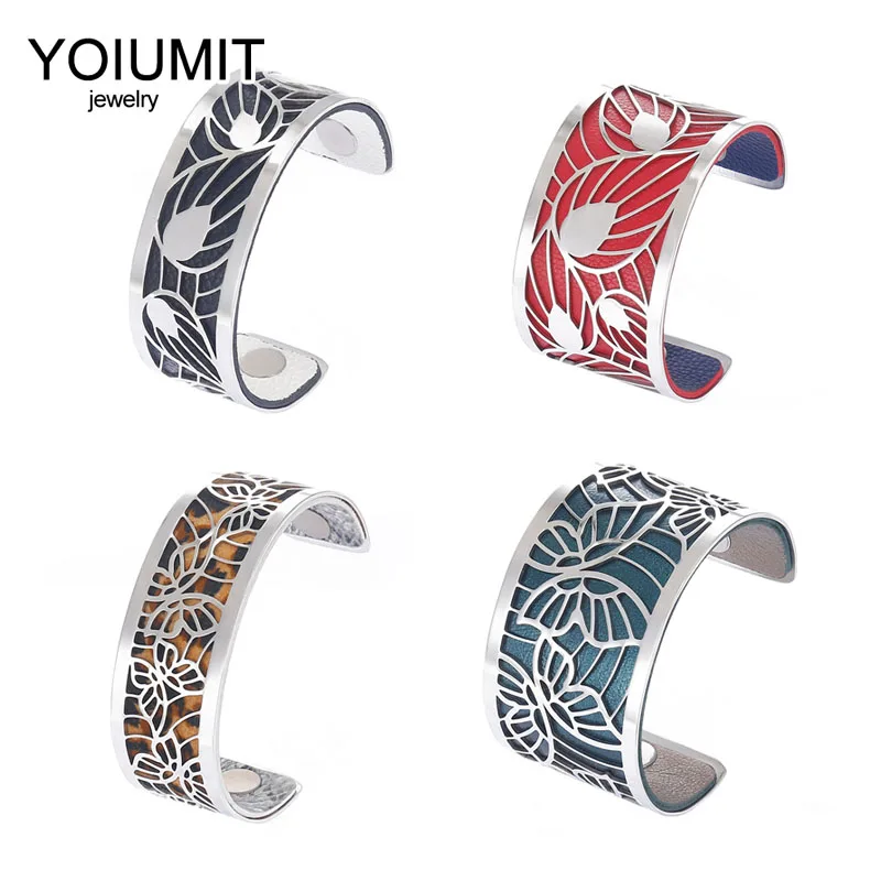 

Cremo DIY Fashion Love Cuff Bracelets For Women Stainless Steel Bracelet Manchette Interchangeable Leather Jonc Argent Pulseiras