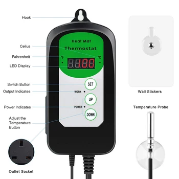 Digital Screen Thermostat Controller With A Temperature Needle 20-42 Celsius For Seed Germination Reptiles Brewing The Heat Mat
Digital Screen Thermostat Controller With A Temperature Needle 20-42 Celsius For Seed Germination Reptiles Brewing The Heat Mat