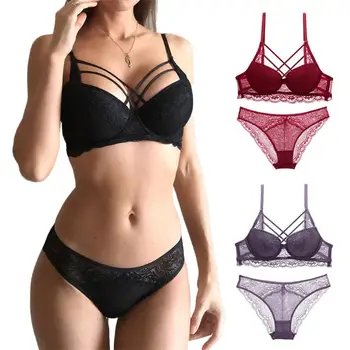 Women Sexy Crossing String Padded Bra Brassiere Low Rise Briefs Underwear Set Lace Lingerie Set Babydoll Comfortable Breathable
Women Sexy Crossing String Padded Bra Brassiere Low Rise Briefs Underwear Set Lace Lingerie Set Babydoll Comfortable Breathable
