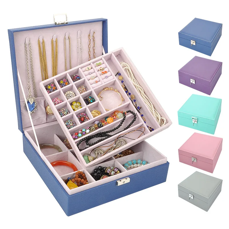 Dual-Layer Jewelry Storage Box Large Flannel Square Jewelry Box Simple Layout Makeup Organizer Choker Ring Necklace Storage Case
Dual-Layer Jewelry Storage Box Large Flannel Square Jewelry Box Simple Layout Makeup Organizer Choker Ring Necklace Storage Case