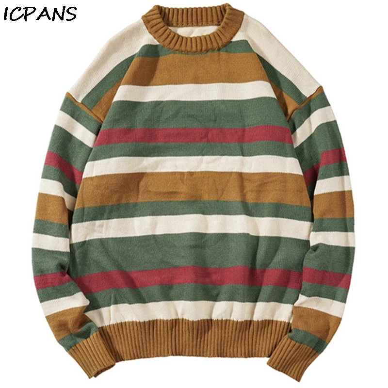 ICPANS Hip Hop Mens Sweaters Striped Cotton Wool Streetwear Oversized Loose Pullovers Sweater For Men 2019 Autumn Spring Kintted
ICPANS Hip Hop Mens Sweaters Striped Cotton Wool Streetwear Oversized Loose Pullovers Sweater For Men 2019 Autumn Spring Kintted