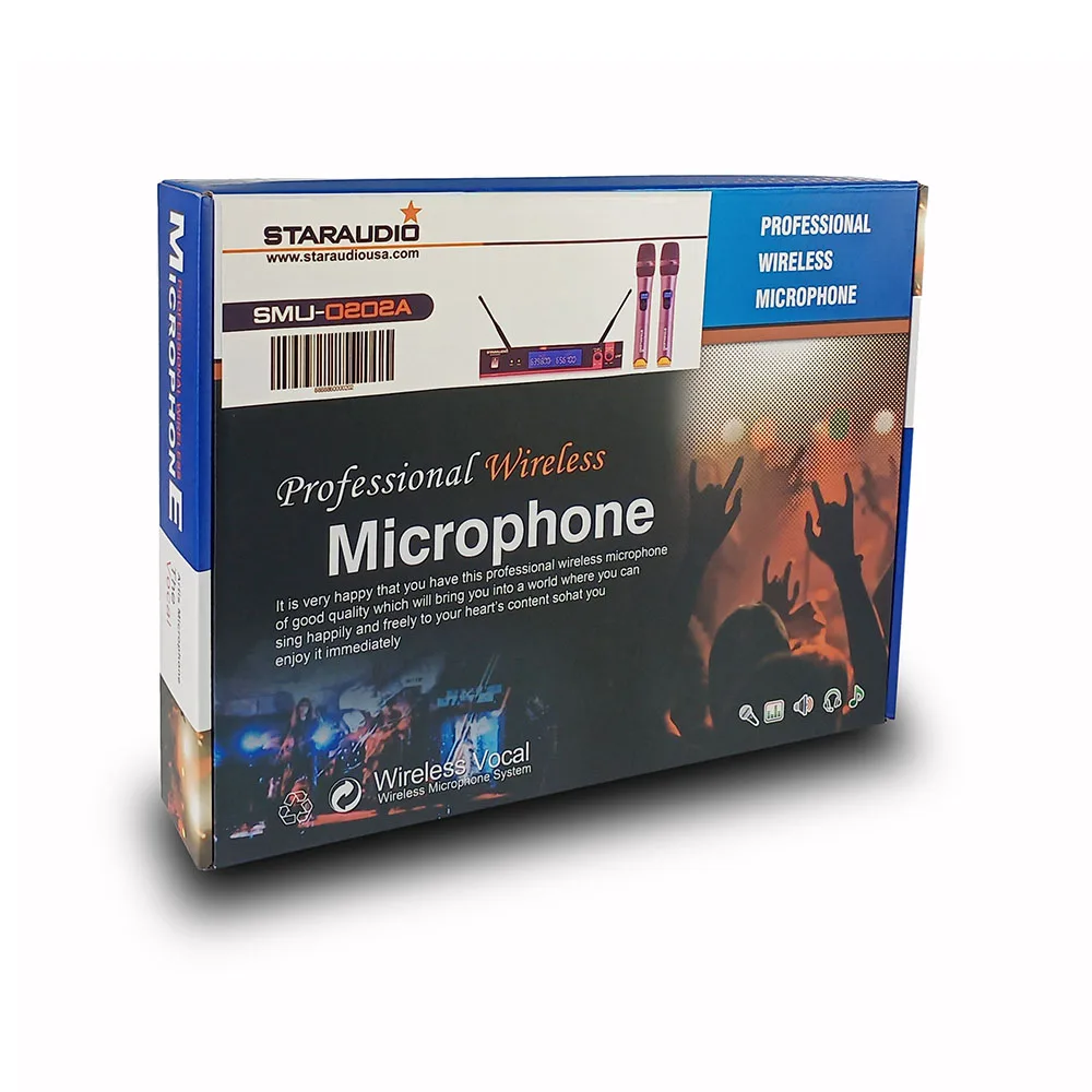dual channel uhf dj party microphone