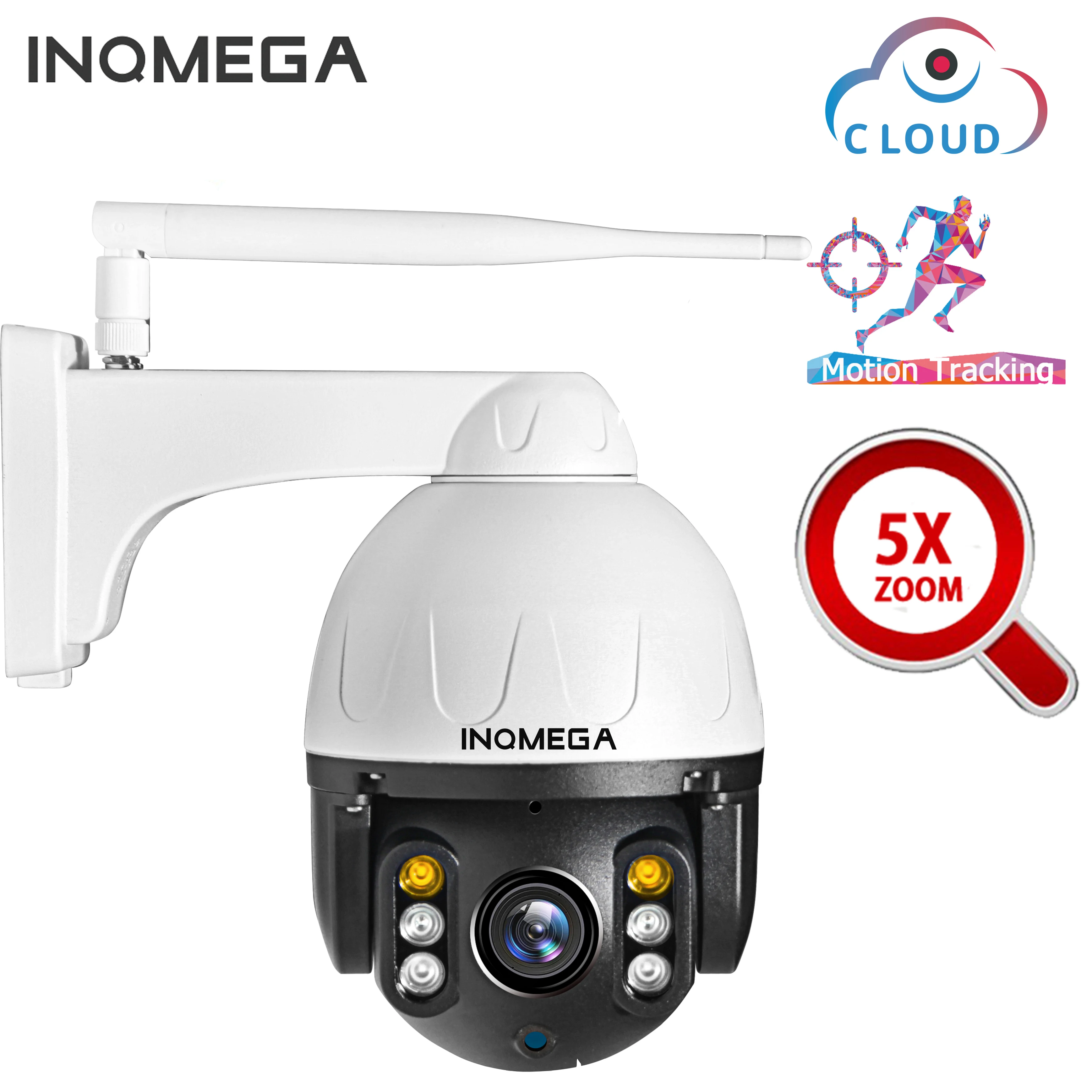 

INQMEGA Cloud 1080P Auto Tracking Camera 5X optical zoom Outdoor PTZ IP Camera WIFI Speed Dome 2MP Onvif IR CCTV Security Cam
