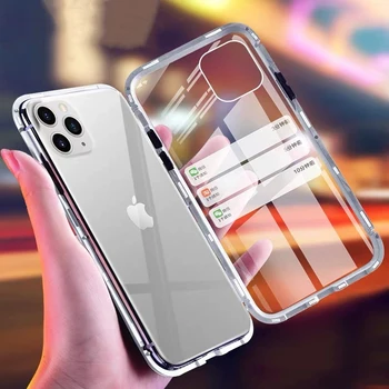 500pcs Metal Magnetic Adsorption Case Tempered Glass Hard Clear Magnet Cover For iPhone 11 Pro Max XS XR X 8 7 6 6S Plus SE 2020
500pcs Metal Magnetic Adsorption Case Tempered Glass Hard Clear Magnet Cover For iPhone 11 Pro Max XS XR X 8 7 6 6S Plus SE 2020