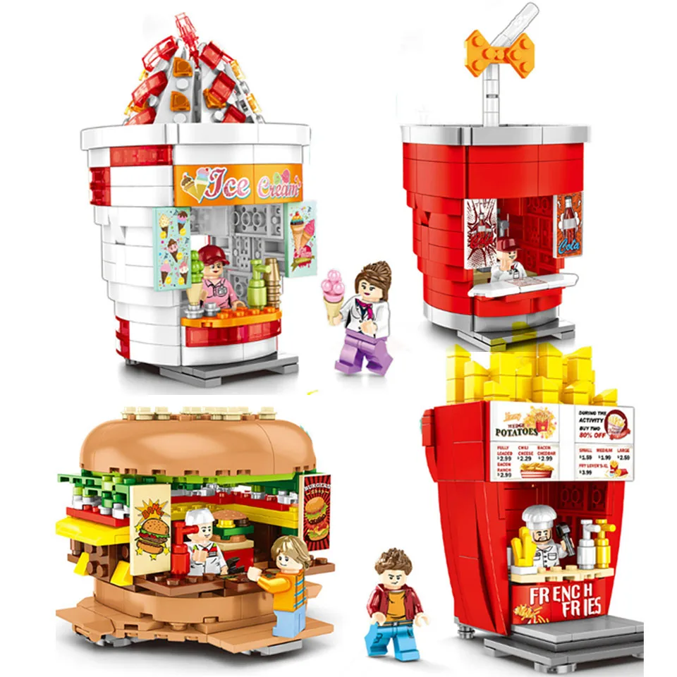 2019 Mini Street Shop Building Blocks Bricks legoinglys Cute Micro Store chips Model hamburger Educational Kids toys gift
2019 Mini Street Shop Building Blocks Bricks legoinglys Cute Micro Store chips Model hamburger Educational Kids toys gift